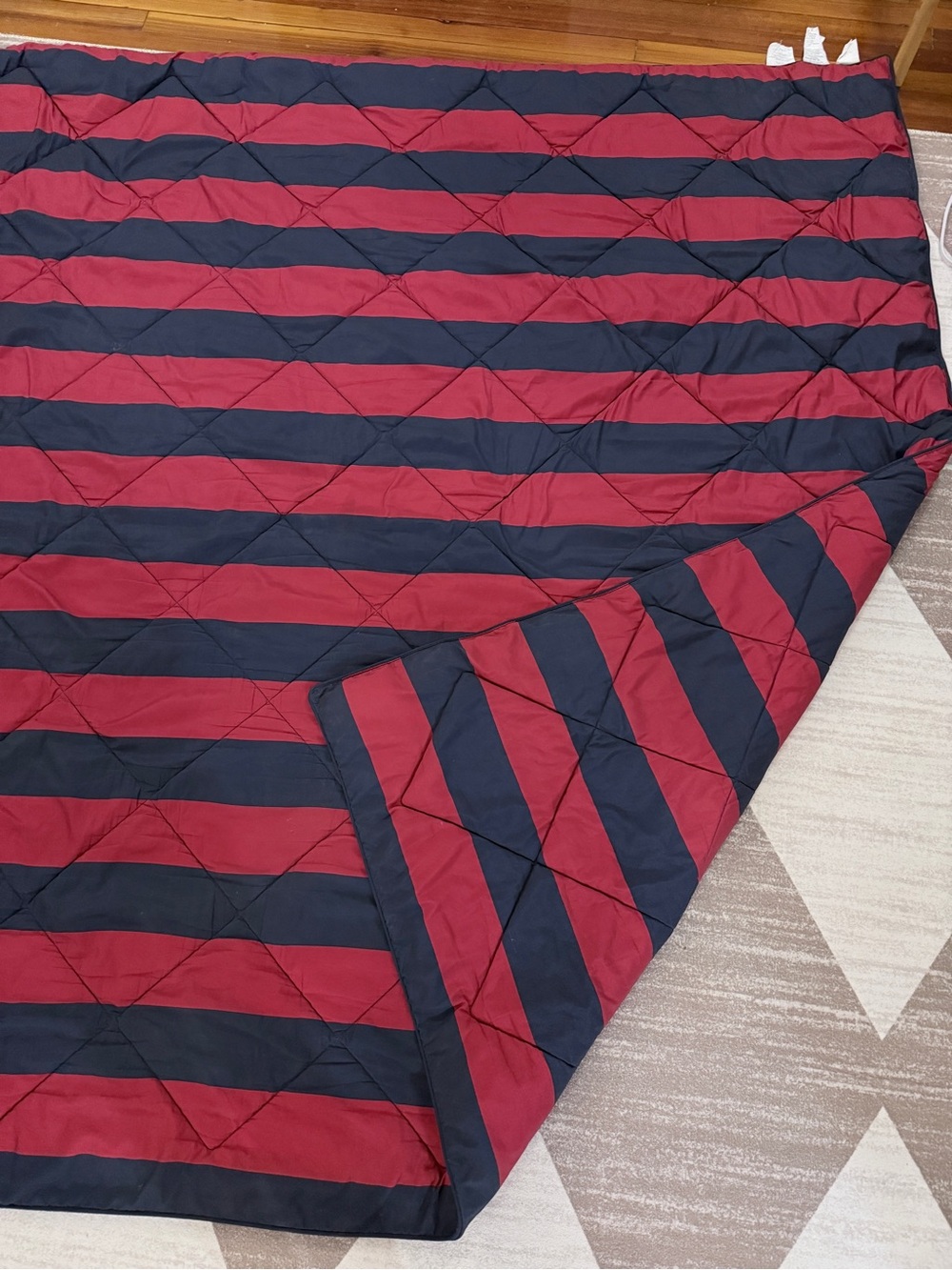 Pottery Barn Kids Rugby Stripe Navy Red Queen Size